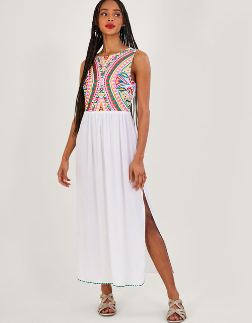 Mosaic Embroidered Midi Dress...