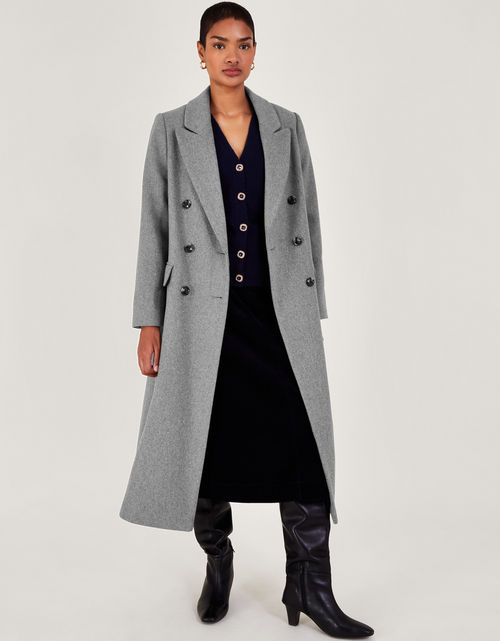 Fay Double Breasted Coat Grey