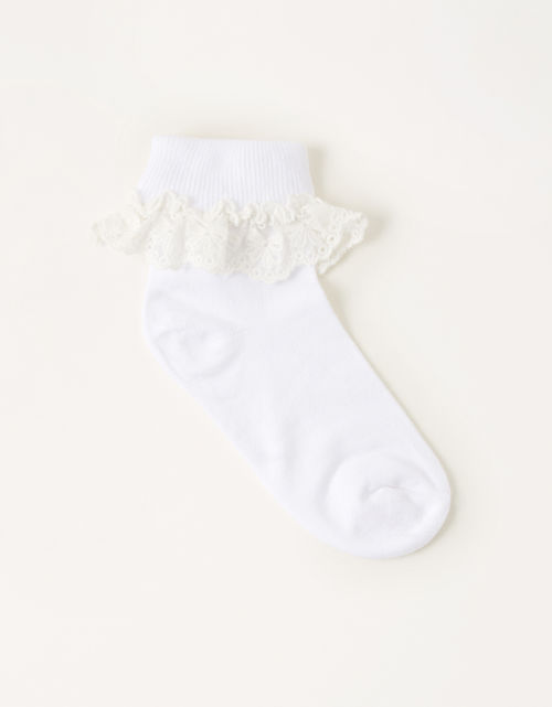 Flower Lace Socks White