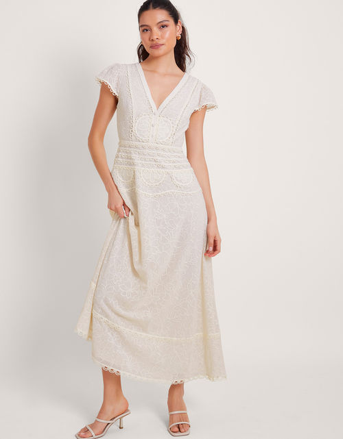 Irene Broderie Dress Cream