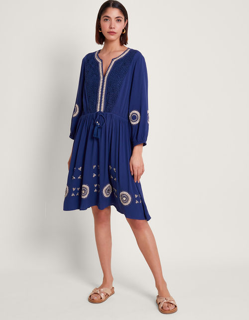 Alani Crochet Kaftan Blue