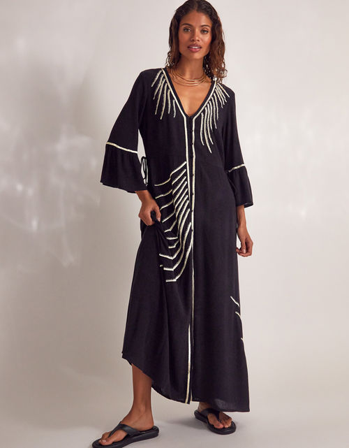 Cali Embroidered Leaf Kaftan...