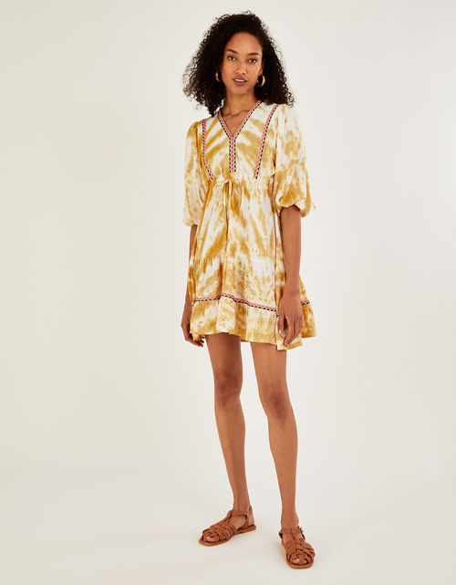 Tie Dye Printed Kaftan Dress...