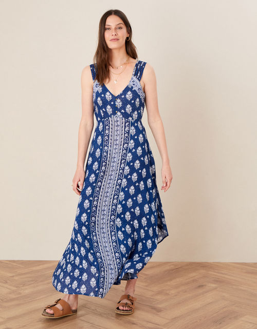 Nula Print Tier Dress Blue