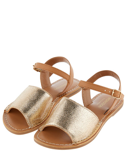 Zeta Peep-Toe Leather Sandals...