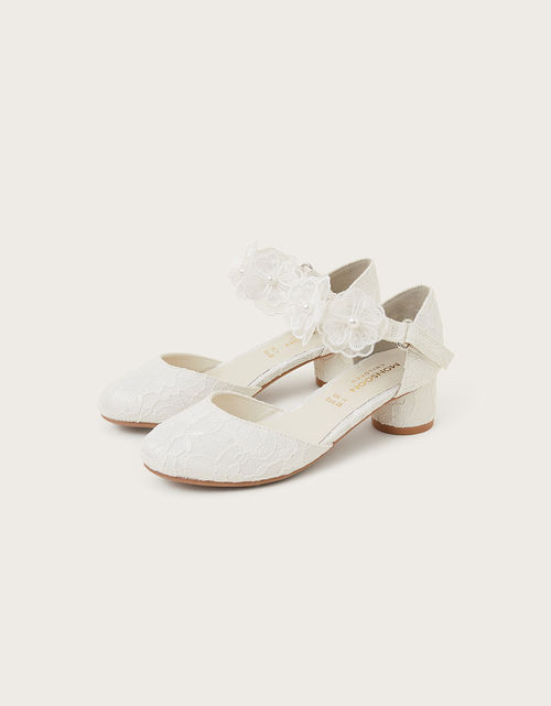 Lace Two-Part Heels Ivory