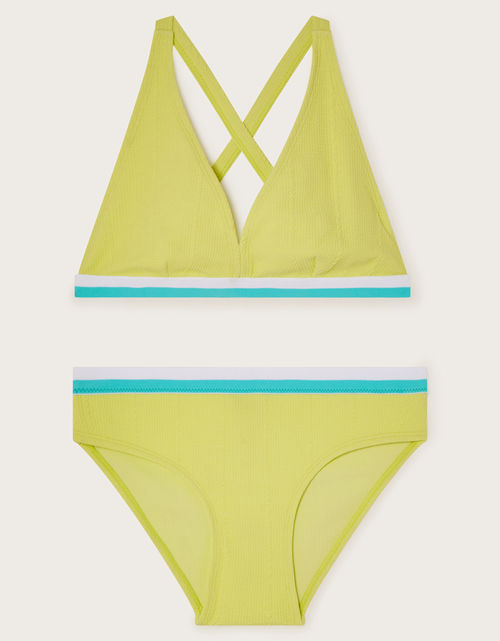 Colour Block Bikini Set Green