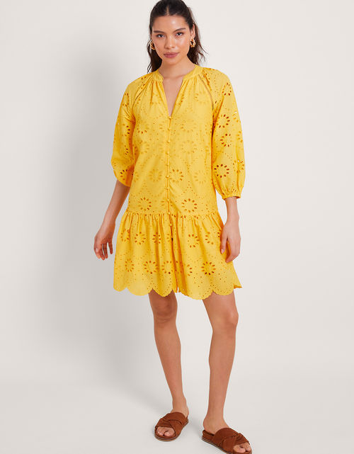 Tilly Broderie Dress Yellow