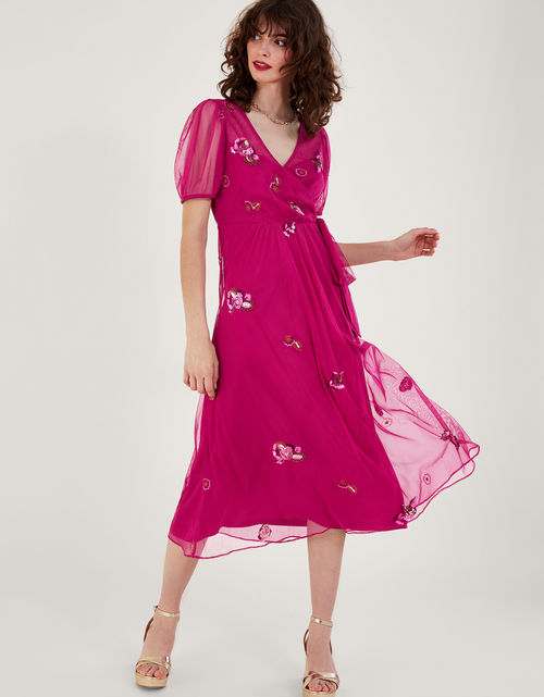 Allie Wrap Dress Pink