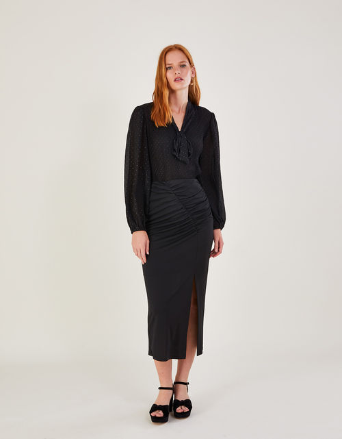 Ruched Crepe Jersey Skirt...