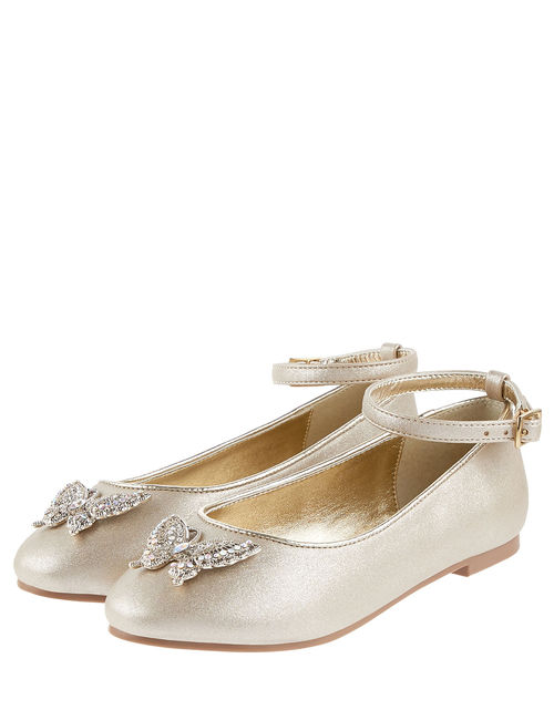 Butterfly Ballerina Flats Gold