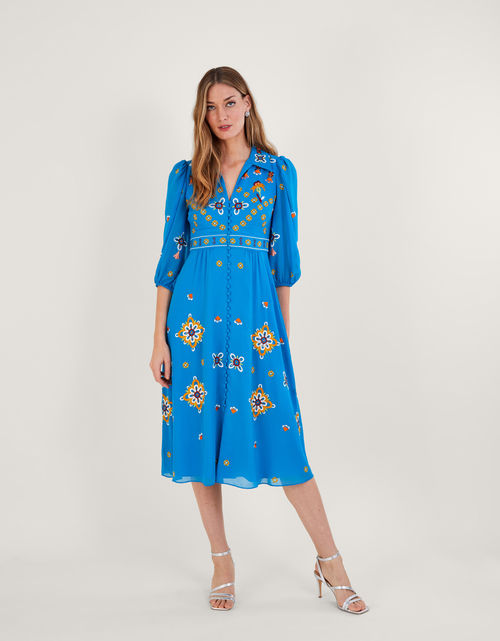 Blair Embroidered Shirt Dress...