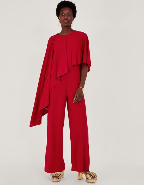 Delia Drape Jumpsuit Red