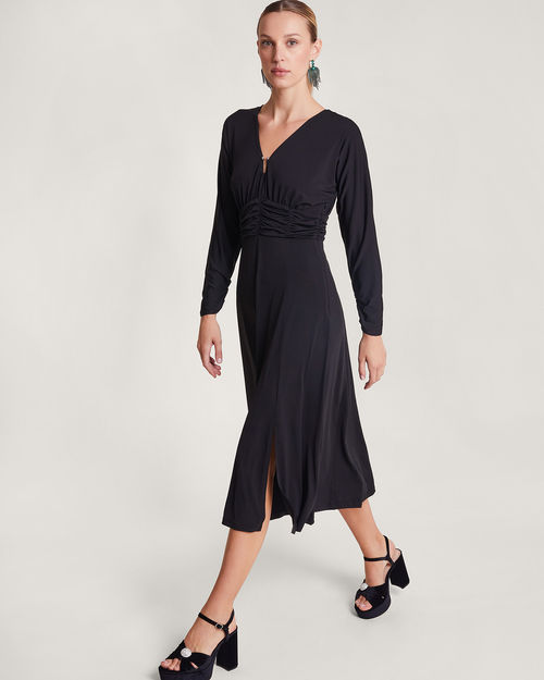 Ray Ruched Dress Black