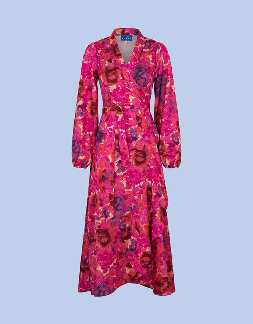 Crās Floral Wrap Dress Pink