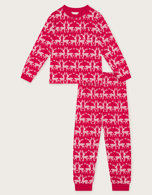 Reindeer Jersey Pyjama Set Red