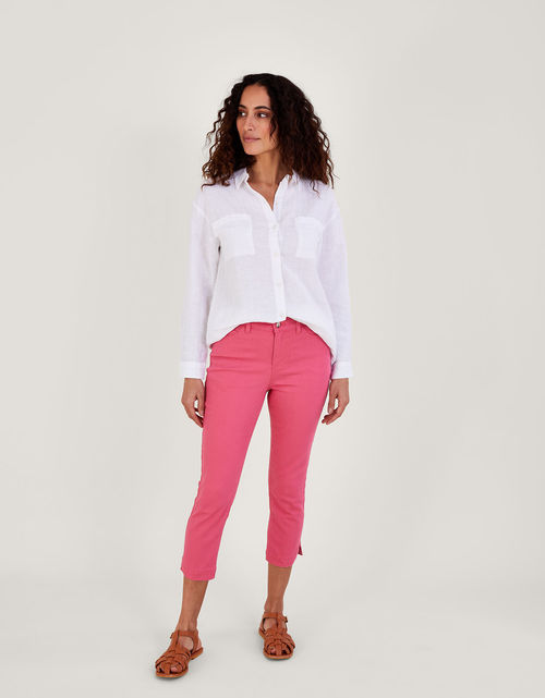 Harper Ikat Linen Pants - Pink