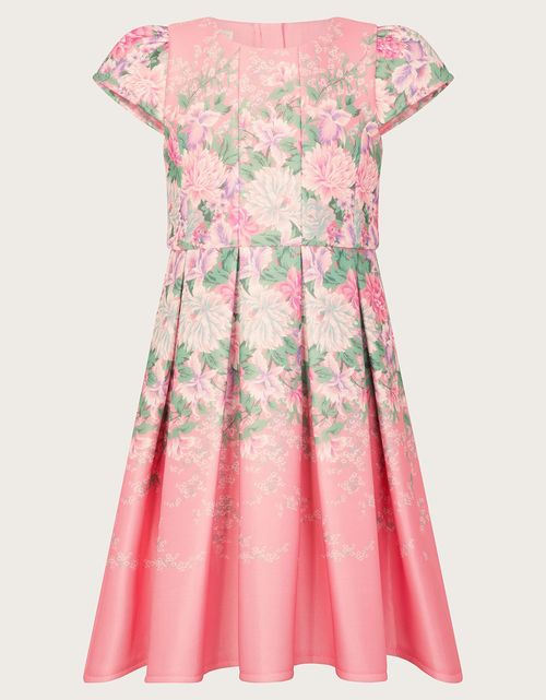 Floral Print Scuba Dress Pink