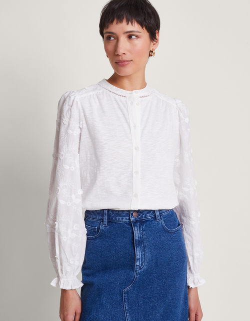 Indi Embroidered Sleeve Shirt...