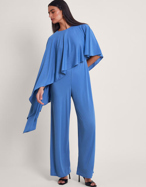 Delia Drape Jumpsuit Blue