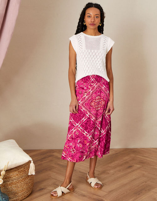 Scarf Jersey Maxi Skirt with LENZING™ ECOVERO™ Pink | Compare | Cabot Circus