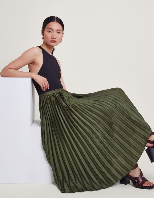 Evelyn Pleated Skirt Green