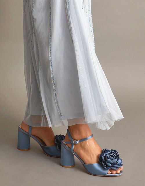 Petal Corsage Satin Heel...