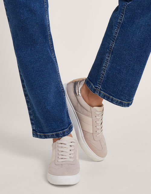 Faux Suede Trainers Natural