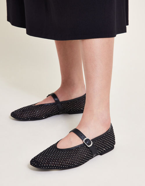 Cleo Mesh Ballet Flats Black