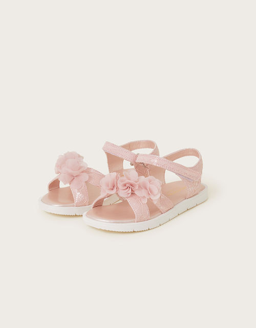 Lace Corsage Sandals Pink