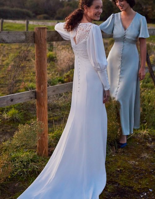 Jennifer Long Sleeve Bridal Maxi Dress Ivory