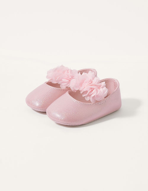 Shimmer Corsage Booties Pink