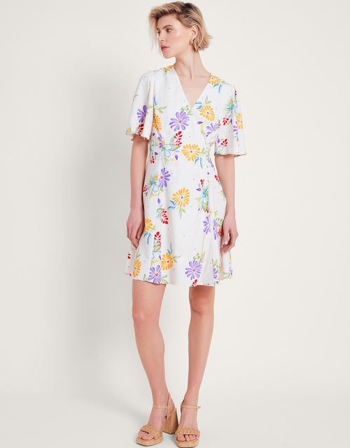 Sandie Floral Linen Dress...