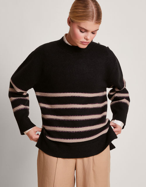 Sable Stripe Jumper Black