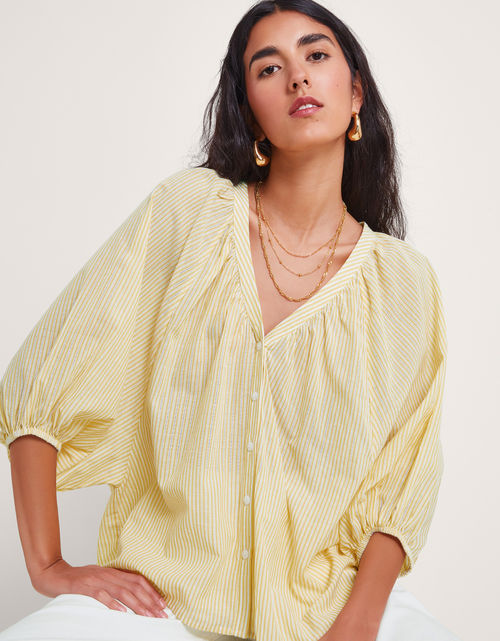 Avery Stripe Blouse Yellow