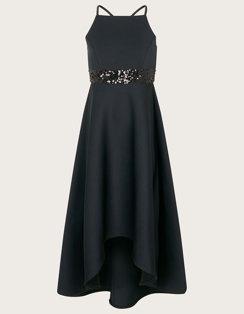 Sequin Scuba Prom Dress Black