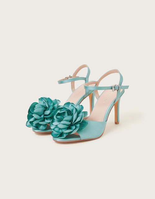 Corsage Satin Stilettos Blue