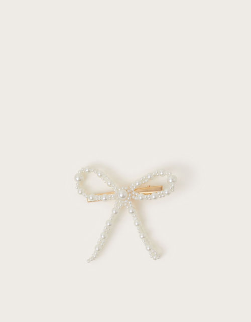 Pearl Bow Hair Clip