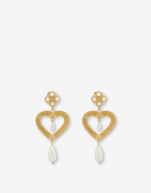 Heart Drop Earrings With...