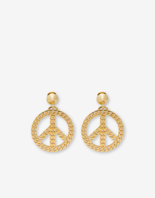 Chain Peace Symbol Earrings