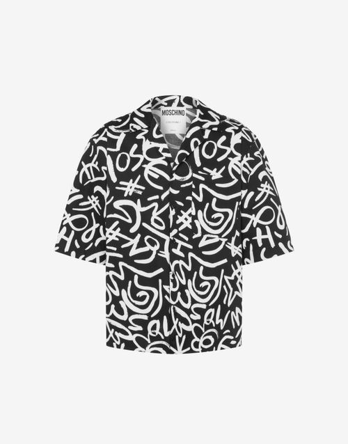 Scribble Print Poplin Shirt