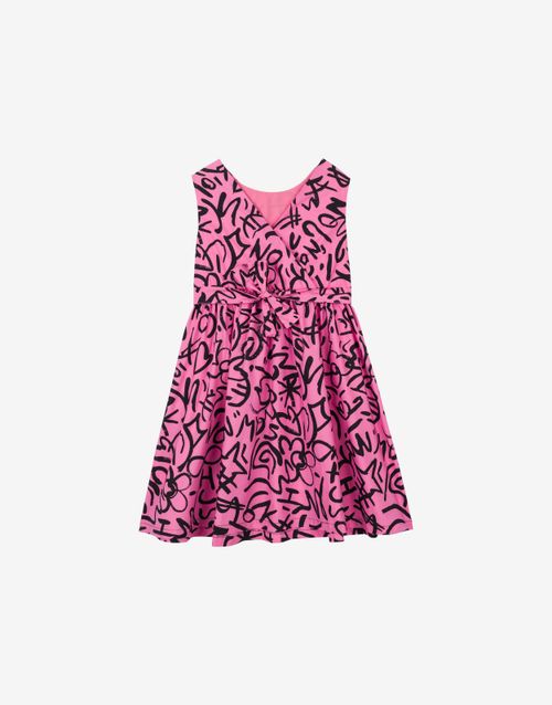 Scribbles Print Poplin Dress