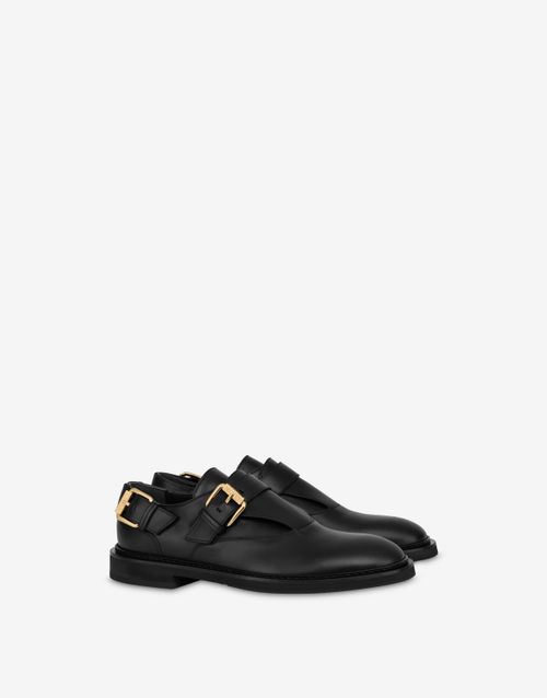 Double Buckle Calfskin Loafers