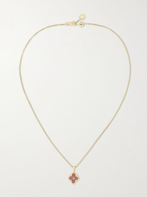 Buccellati - Opera Tulle 18-karat Gold And Enamel Necklace - One size