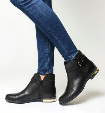 office flat black boots