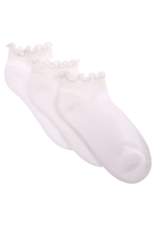 Girls 3pk White Frill...