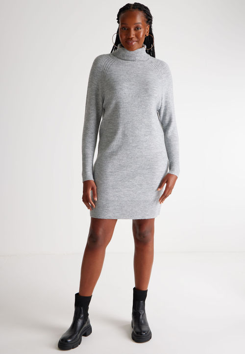 Womens Light Grey Jumper Dress