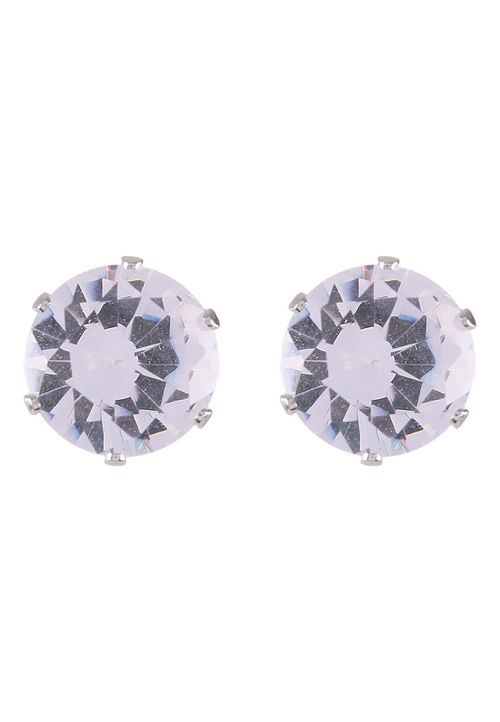 Womens Silver Diamante Stud...