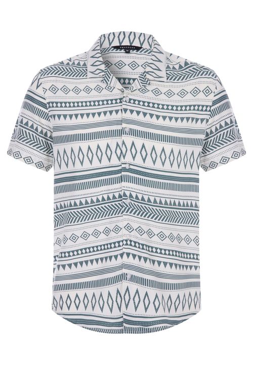 Mens Ecru Aztec Print Short...