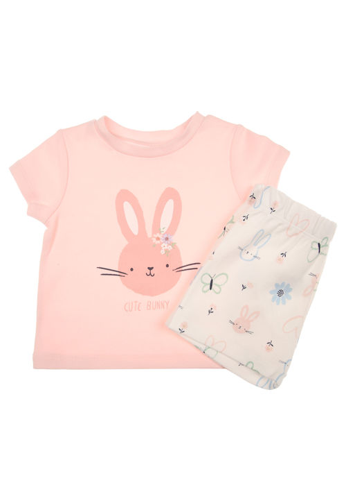 Baby Girls Pink Bunny Shortie...